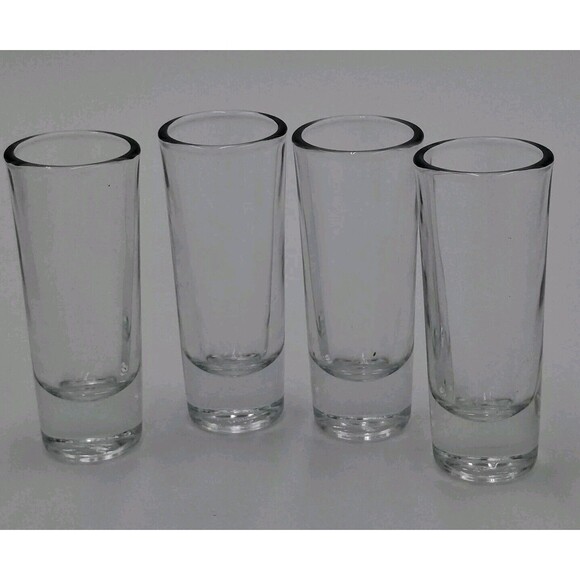 Vintage Crisa Liquor Shooter Double Shot Glass Heavy Bottom 2 oz.  Set of 4 - Picture 2 of 5